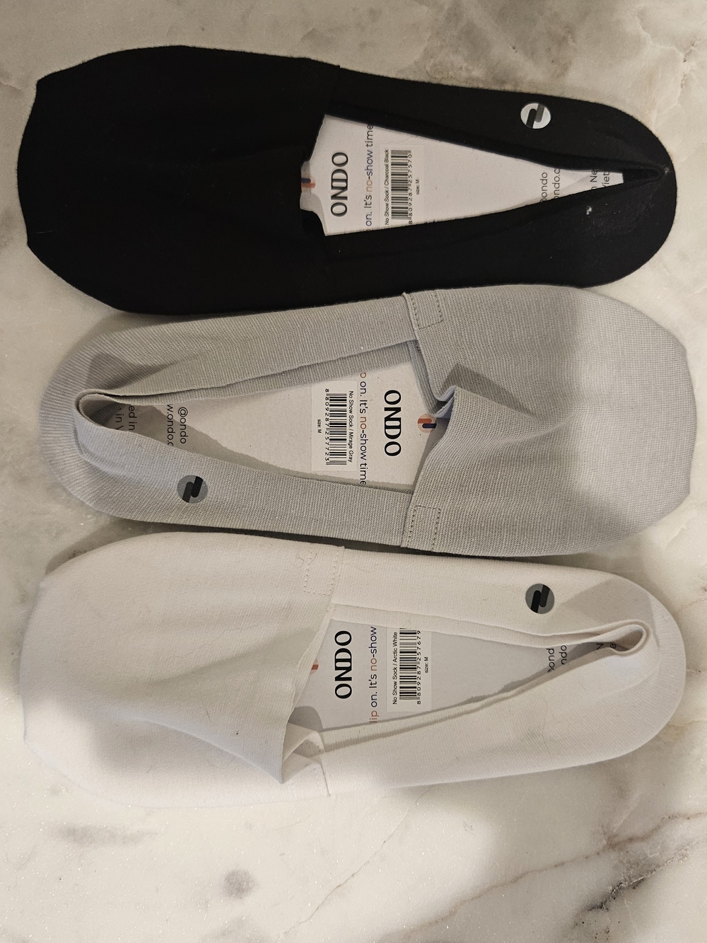 ONDO No-Show Sock Trio - Black, Gray, White NWT - Picture 2 of 16